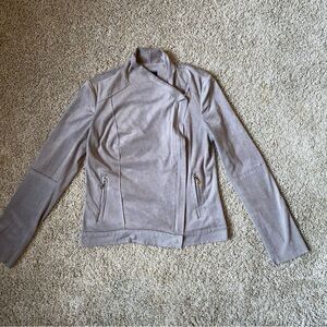 KUT from the Kloth Faux Suede Jacket Blazer Women’s Small Tan Asymmetrical Zip